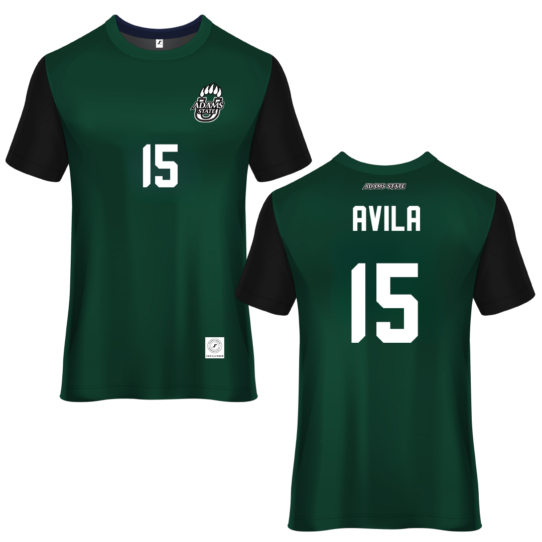 Adams State University Green Soccer Jersey - #15 Angel Avila
