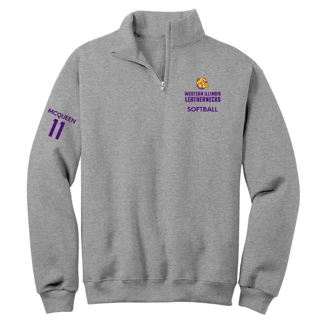 Western Illinois University Softball Sport Gray Quarter-Zip - #11 Tori McQueen