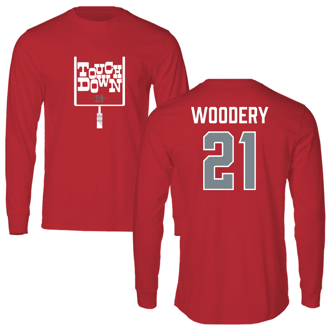 Nicholls State University Football Red Touchdown Performance Long Sleeve - #21 Malik Woodery