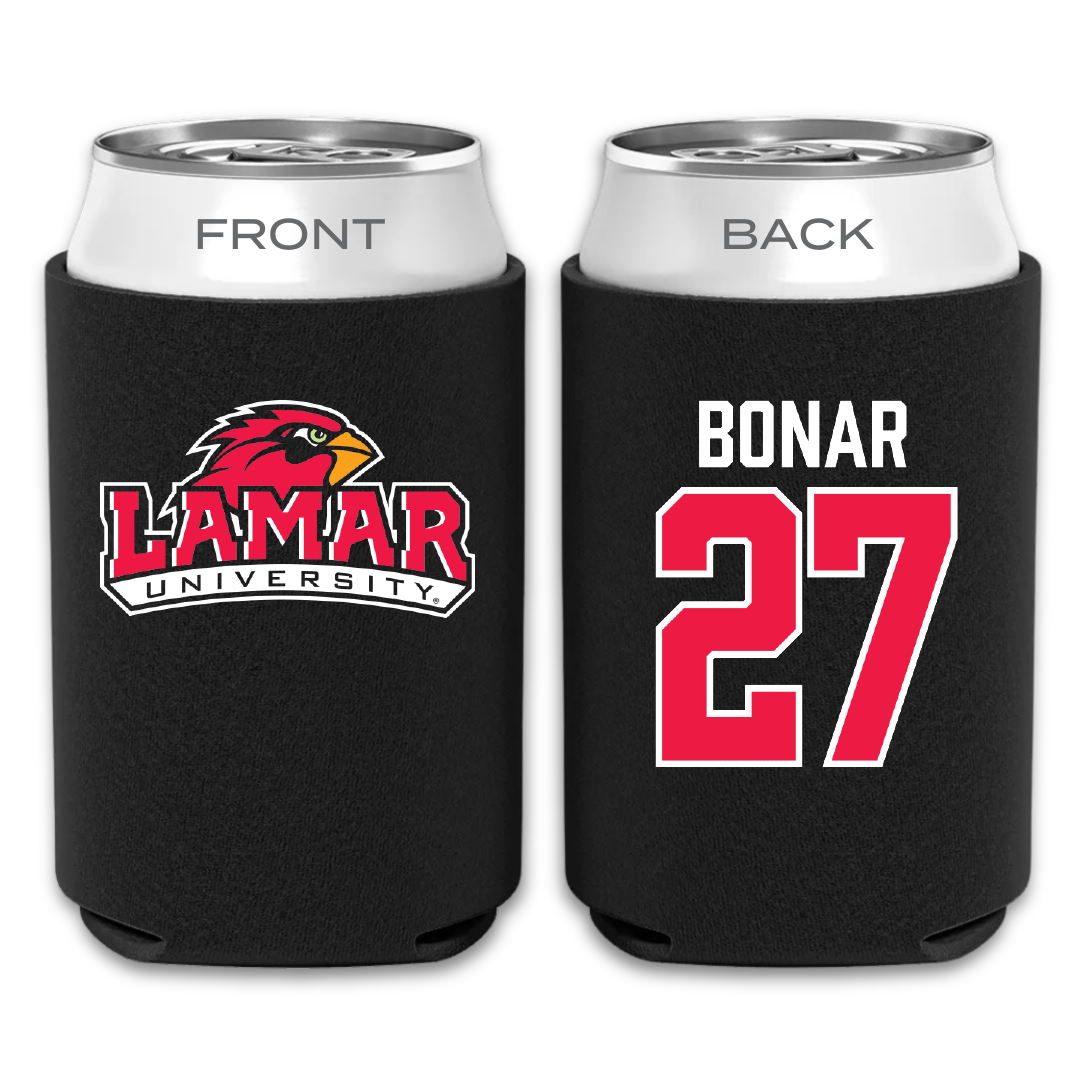 Lamar University Football Black Can Cooler - #27 Robert Bonar