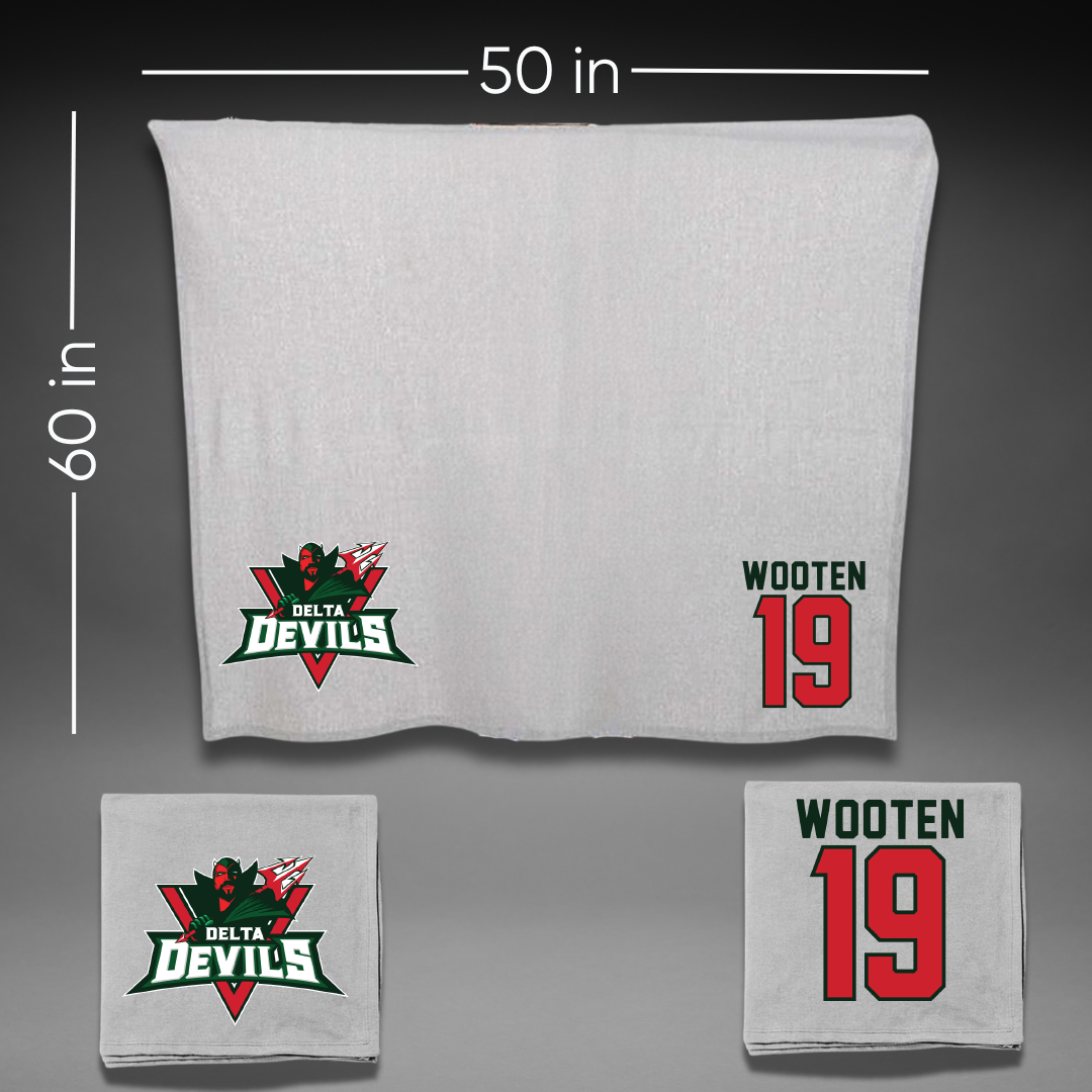 Mississippi Valley State University Volleyball Gray Blanket - #19 Taylor Wooten