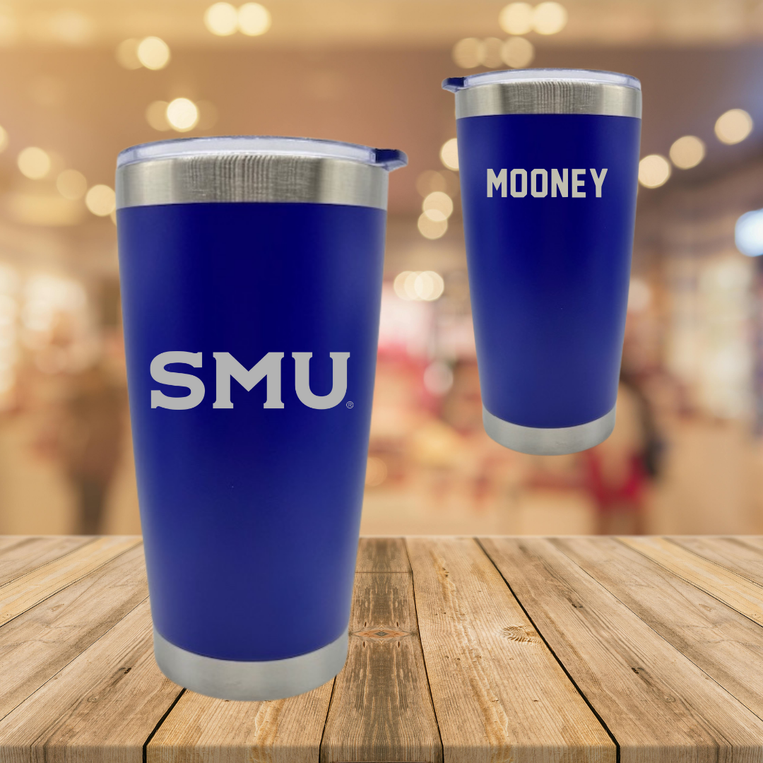 Southern Methodist University Equestrian Blue Stainless Steel Tumbler - Aedan Mooney