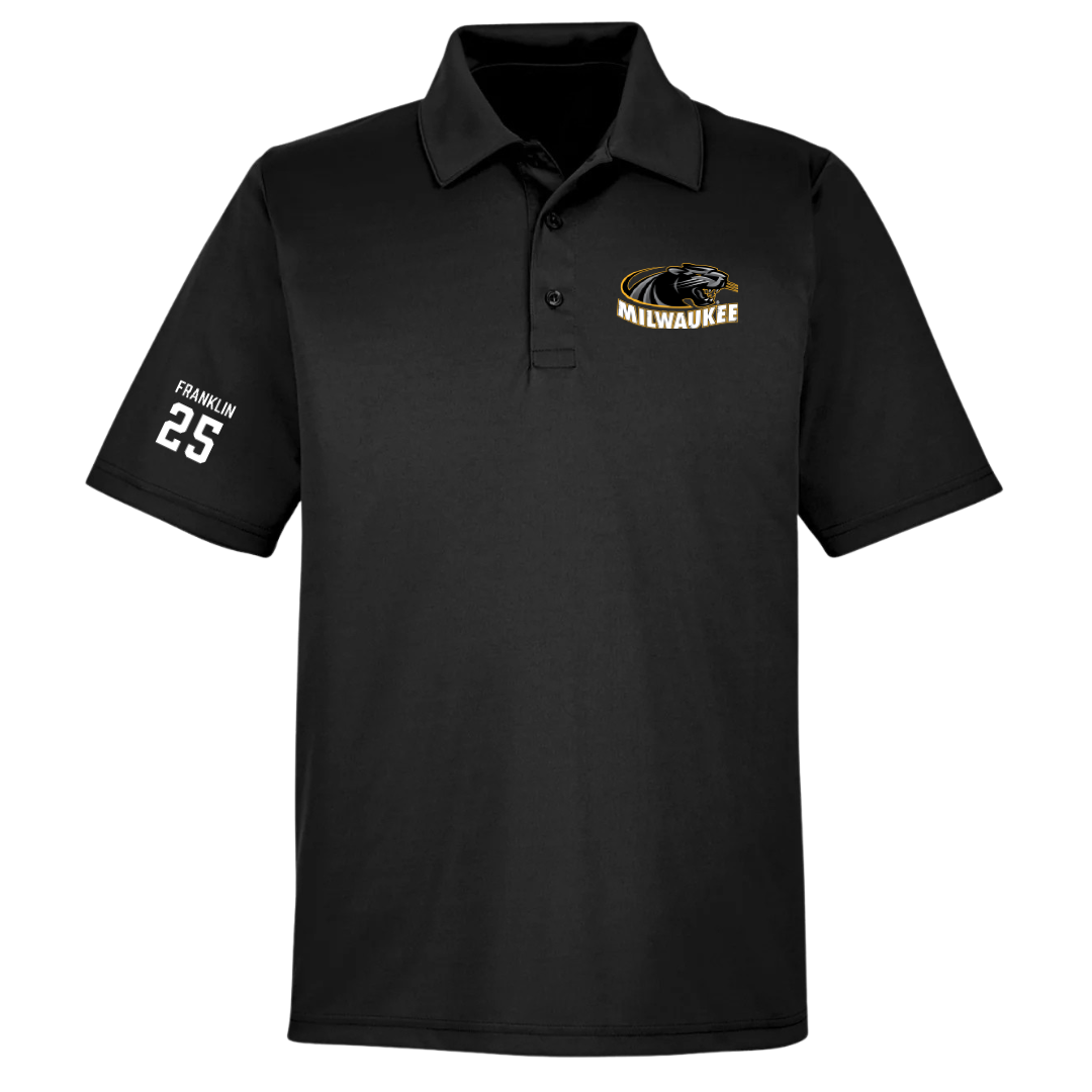 University of Wisconsin-Milwaukee Basketball (M) Black Polo - #25 Aaron Franklin