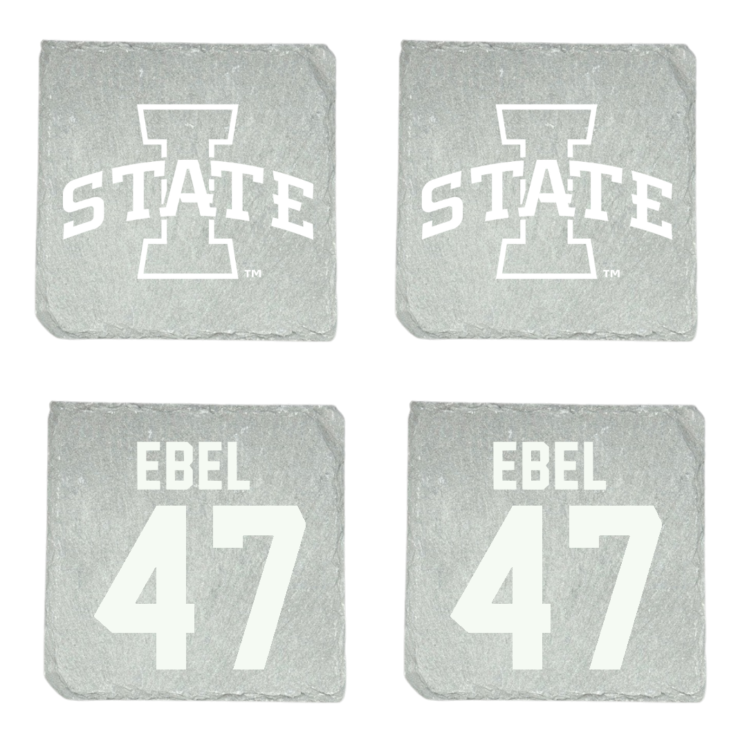 Iowa State University Football Stone Coaster (4 Pack)  - #47 Kooper Ebel