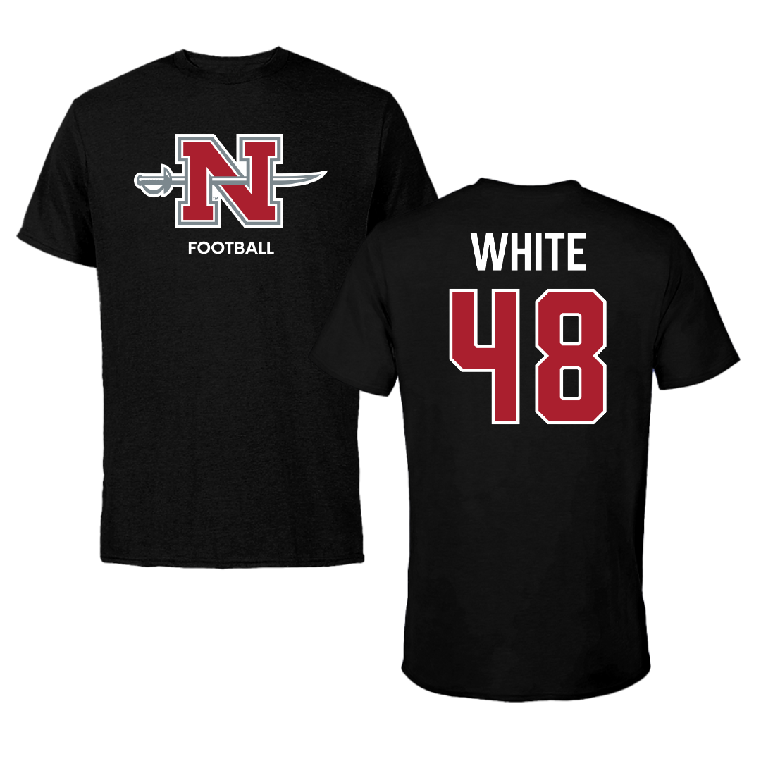 Nicholls State University Football Black Mascot Tee - #48 Scott White