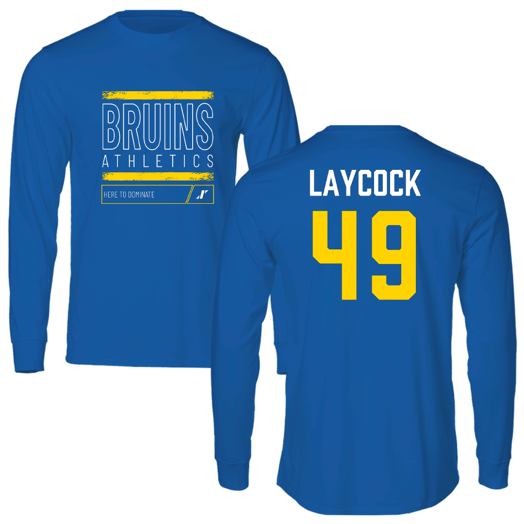 Salt Lake Community College Baseball Blue Dominate Performance Long Sleeve - #49 Austin Laycock