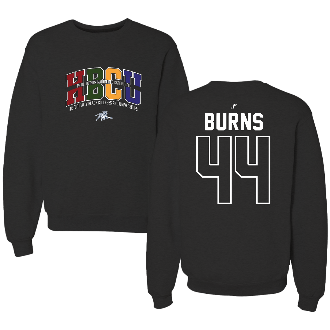 Jackson State University Football Black HBCU Crewneck - #44 Hunter Burns