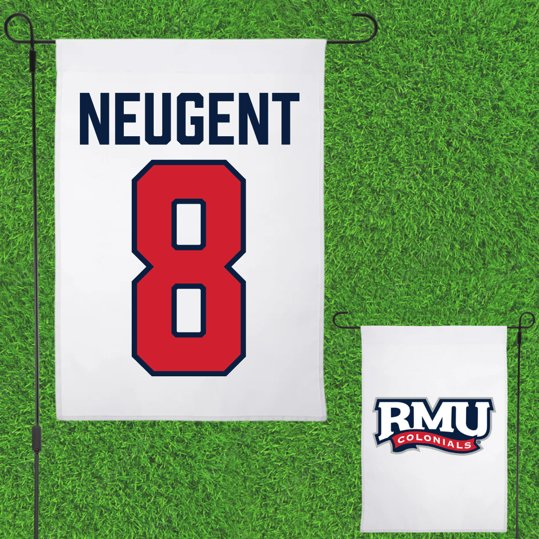 Robert Morris University Ice Hockey White Garden Flag - #8 Mya Neugent