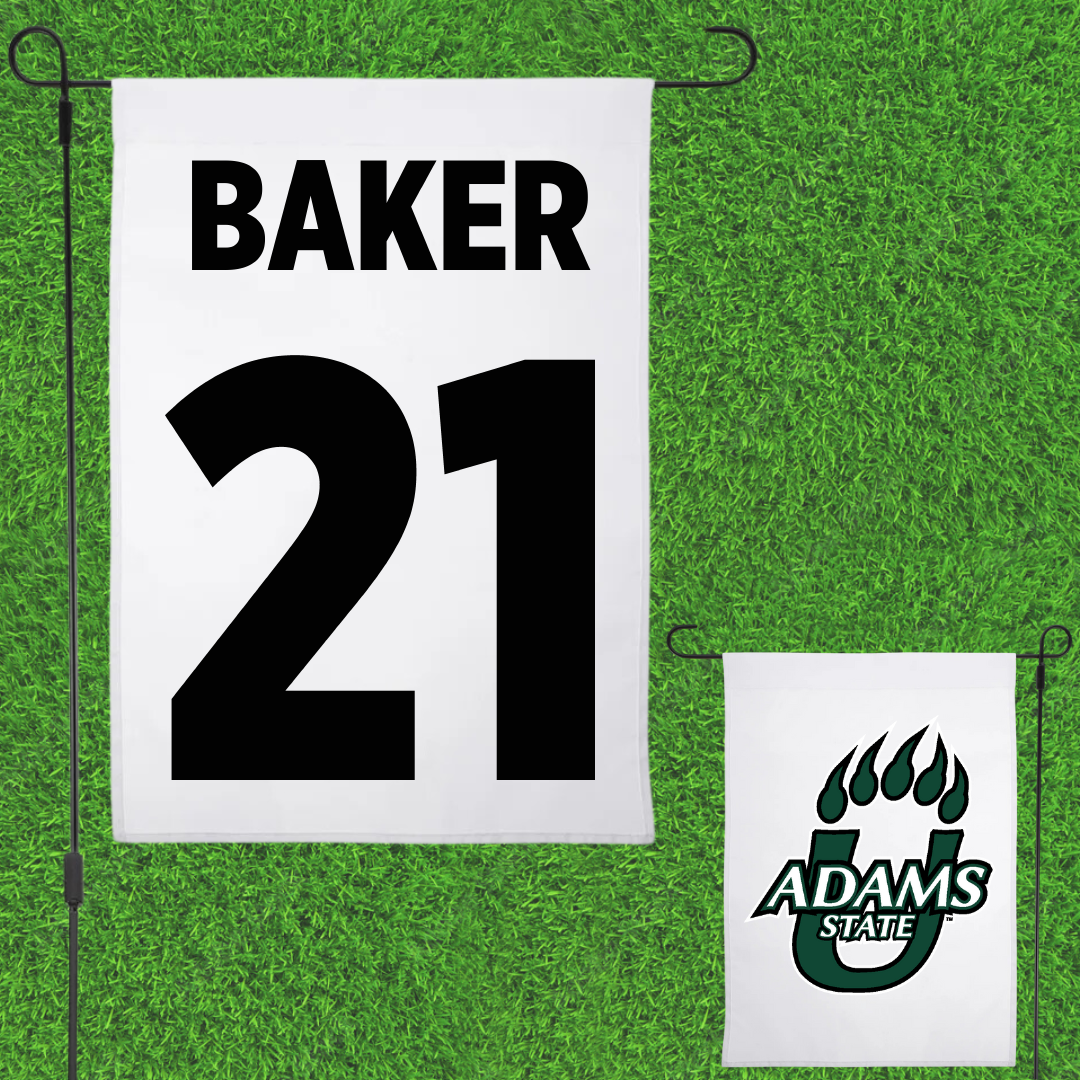 Adams State University Basketball (M) White Garden Flag - #21 Dillan Baker