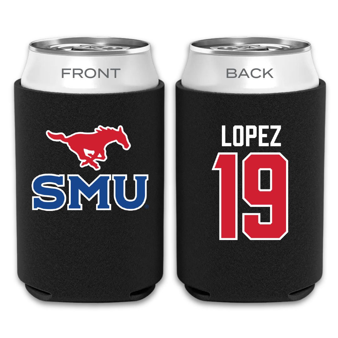 Southern Methodist University Soccer Black Can Cooler - #19 Milton Lopez