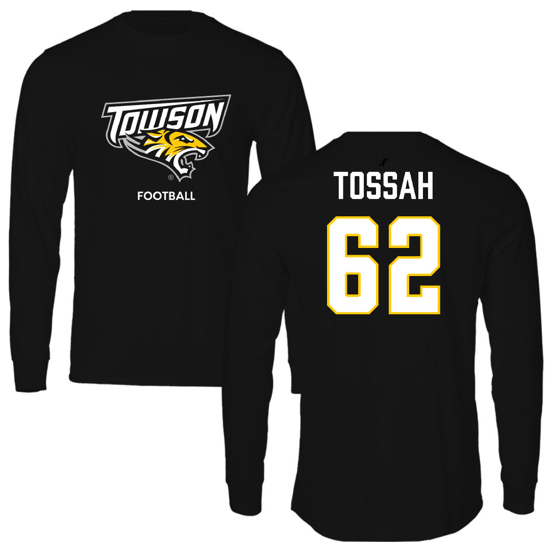 Towson University Football Black Long Sleeve - #62 Derick Tossah