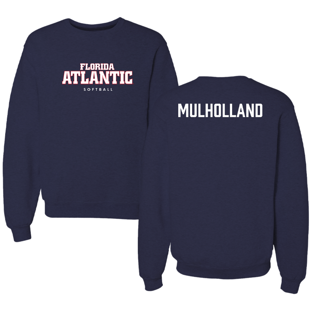 Florida Atlantic University Softball Navy Crewneck - McKenna Mulholland