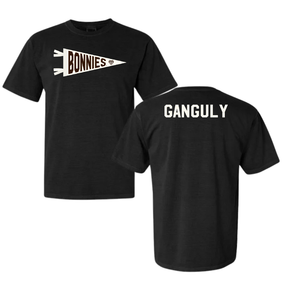 St. Bonaventure University Tennis Black Pennant Comfort Colors Tee - Anargha Ganguly