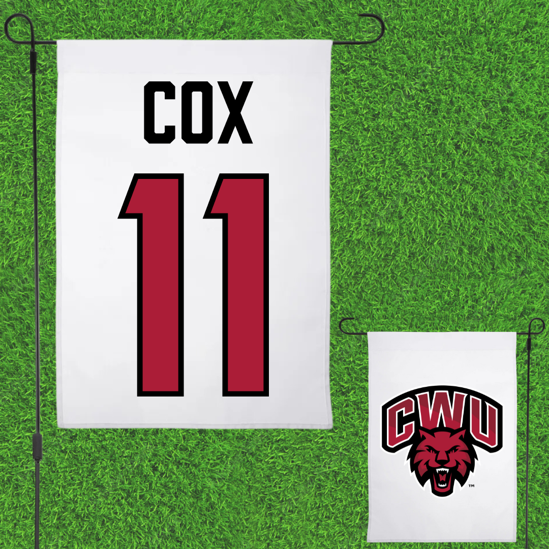 Central Washington University Volleyball White Garden Flag - #11 Lacy Cox