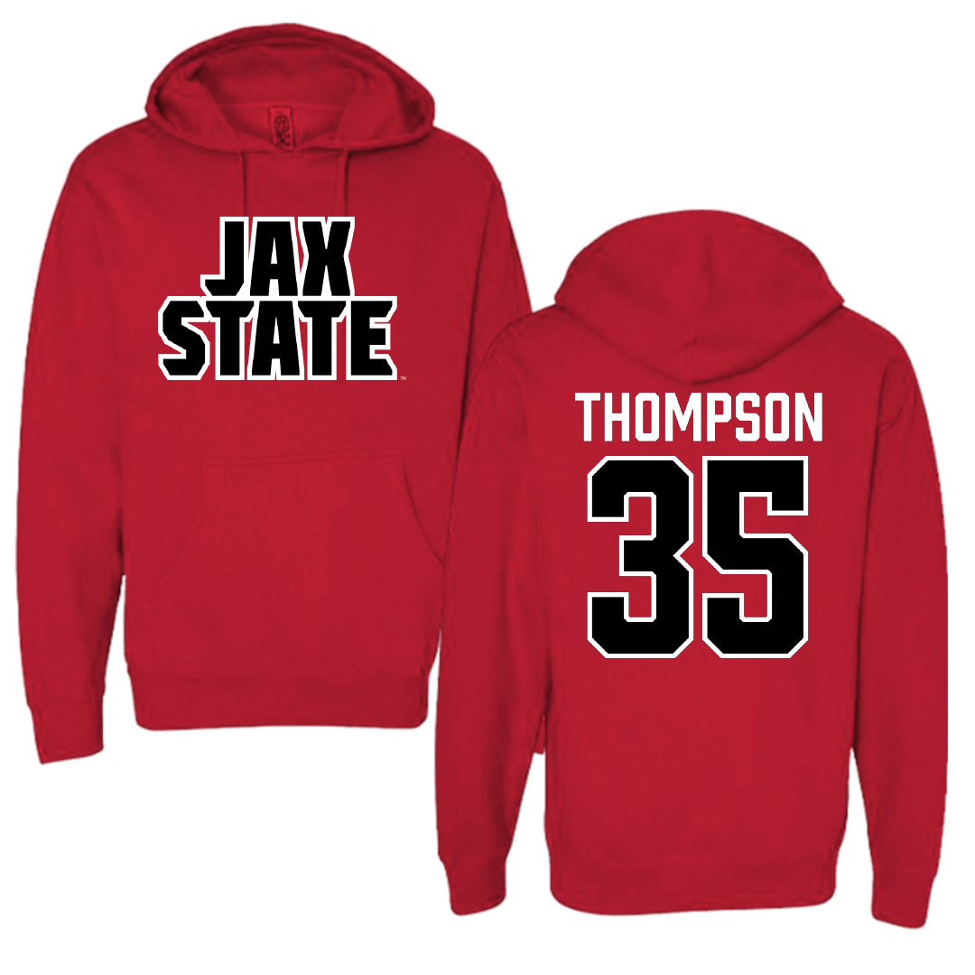 Jacksonville State University Football Red Hoodie - #35 Aidan Thompson