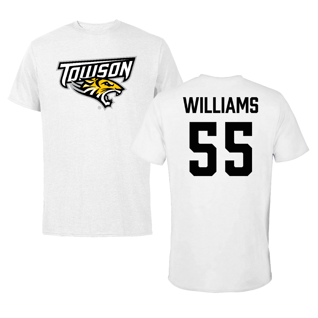 Towson University Football White Tee - #55 Mike Williams