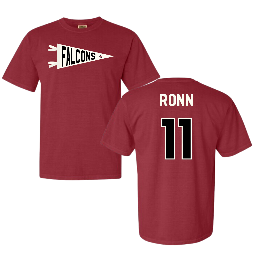 University of Wisconsin-River Falls Ice Hockey Crimson Pennant Comfort Colors Tee - #11 Kaitlyn Ronn