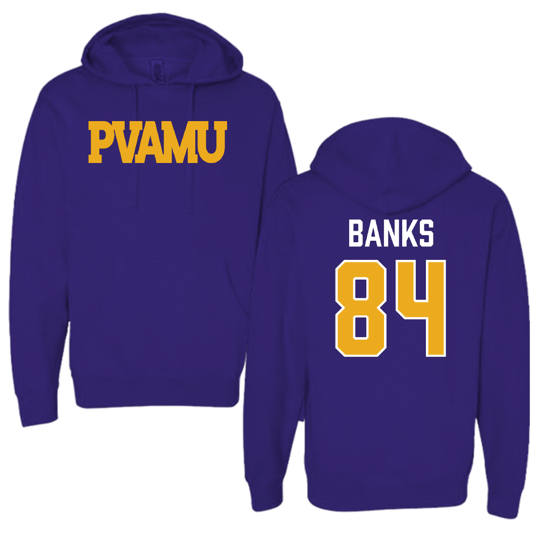 Prairie View A&M University Football Purple Hoodie - #84 Ja’koby Banks