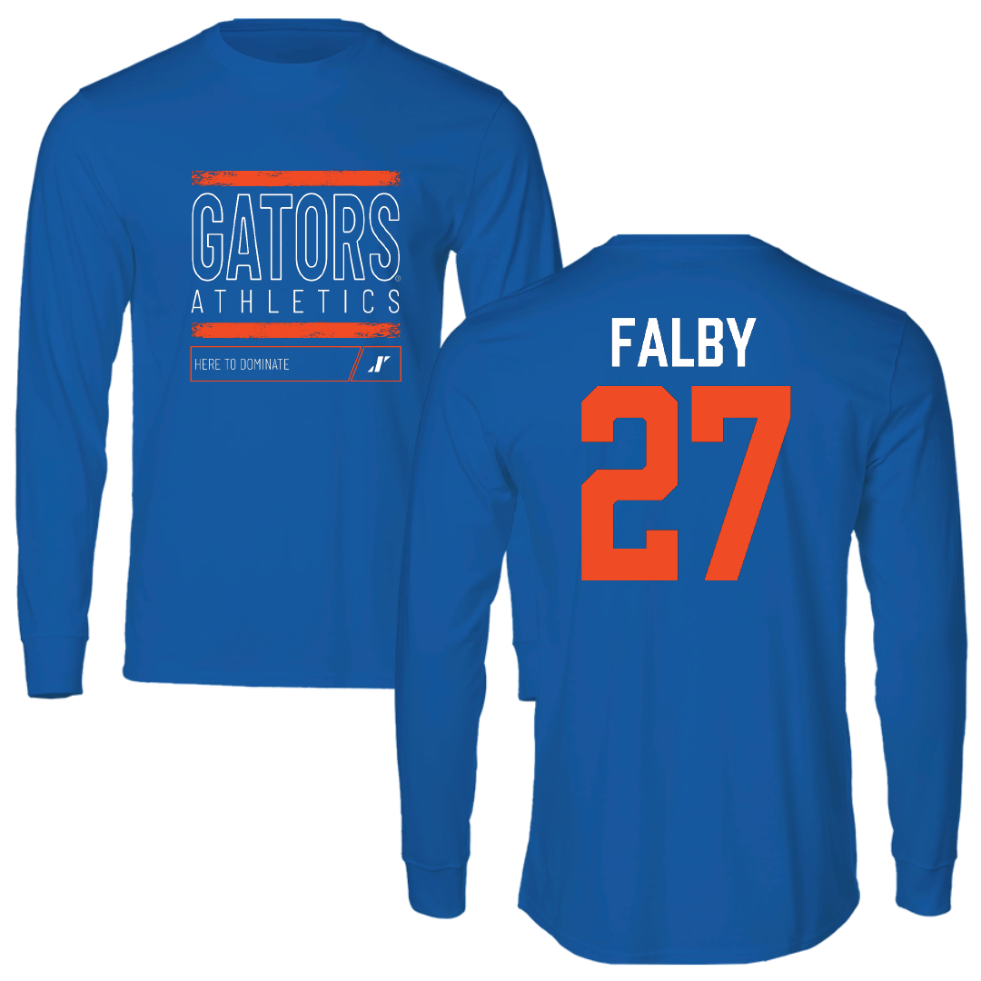 University of Florida Softball Blue Dominate Long Sleeve - #27 Kendra Falby