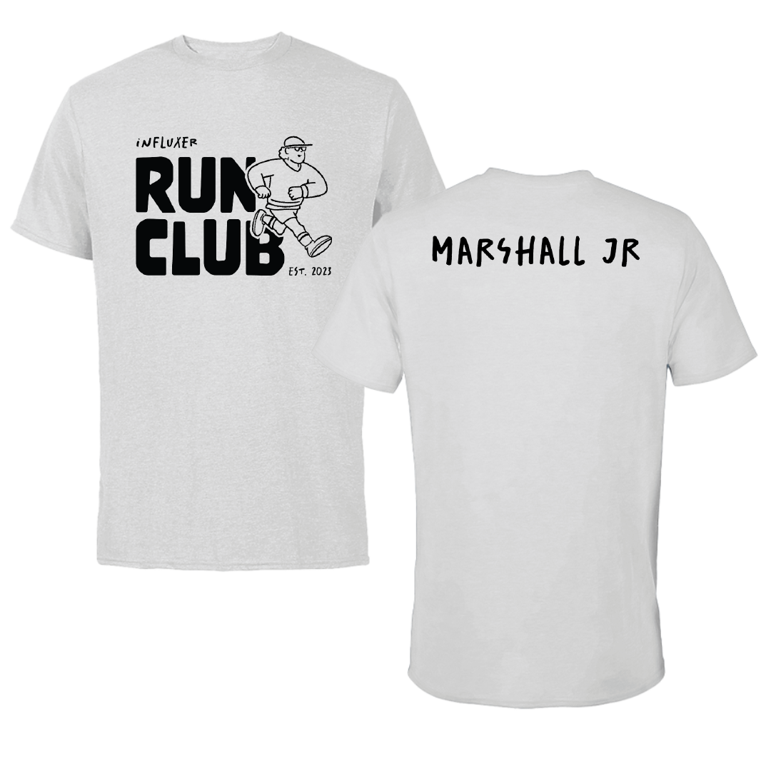 Bryant University TF and XC Light Gray Influxer Run Club Performance Tee - Mike Marshall Jr