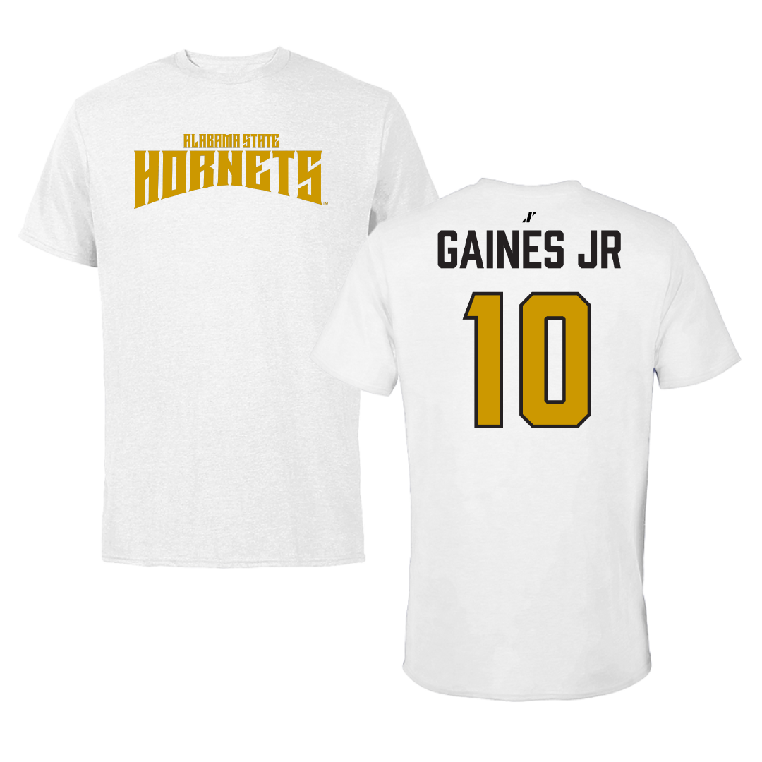 Alabama State University Football White Classic Tee - #10 Kevin Gaines Jr