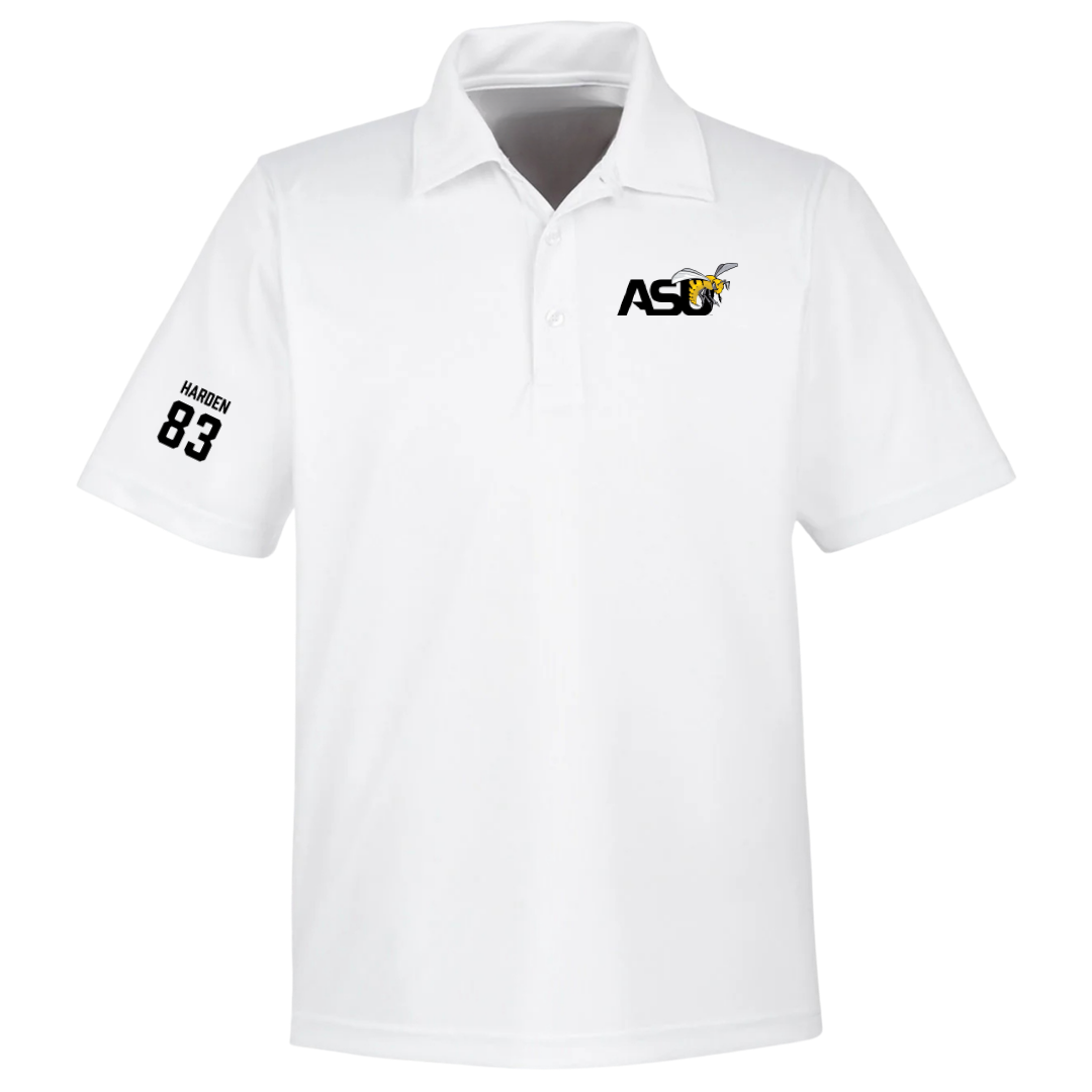 Alabama State University Football White Polo - #83 Derick Harden