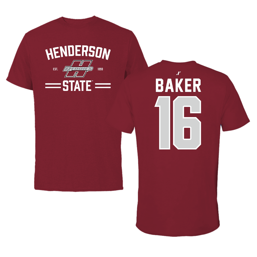 Henderson State University Football Cardinal General Tee - #16 Zach Baker