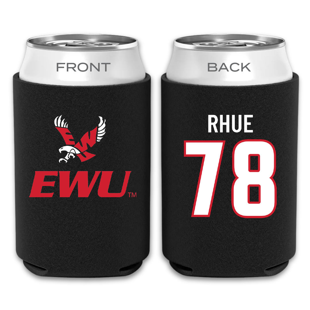 Eastern Washington University Football Black Can Cooler - #78 Gabe Rhue