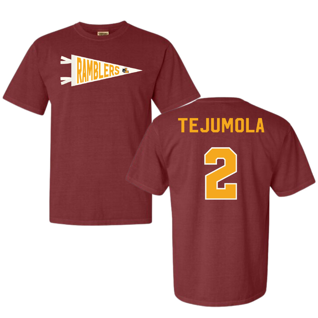 Loyola University-Chicago Soccer Maroon Pennant Comfort Colors Tee - #2 Kamran Tejumola