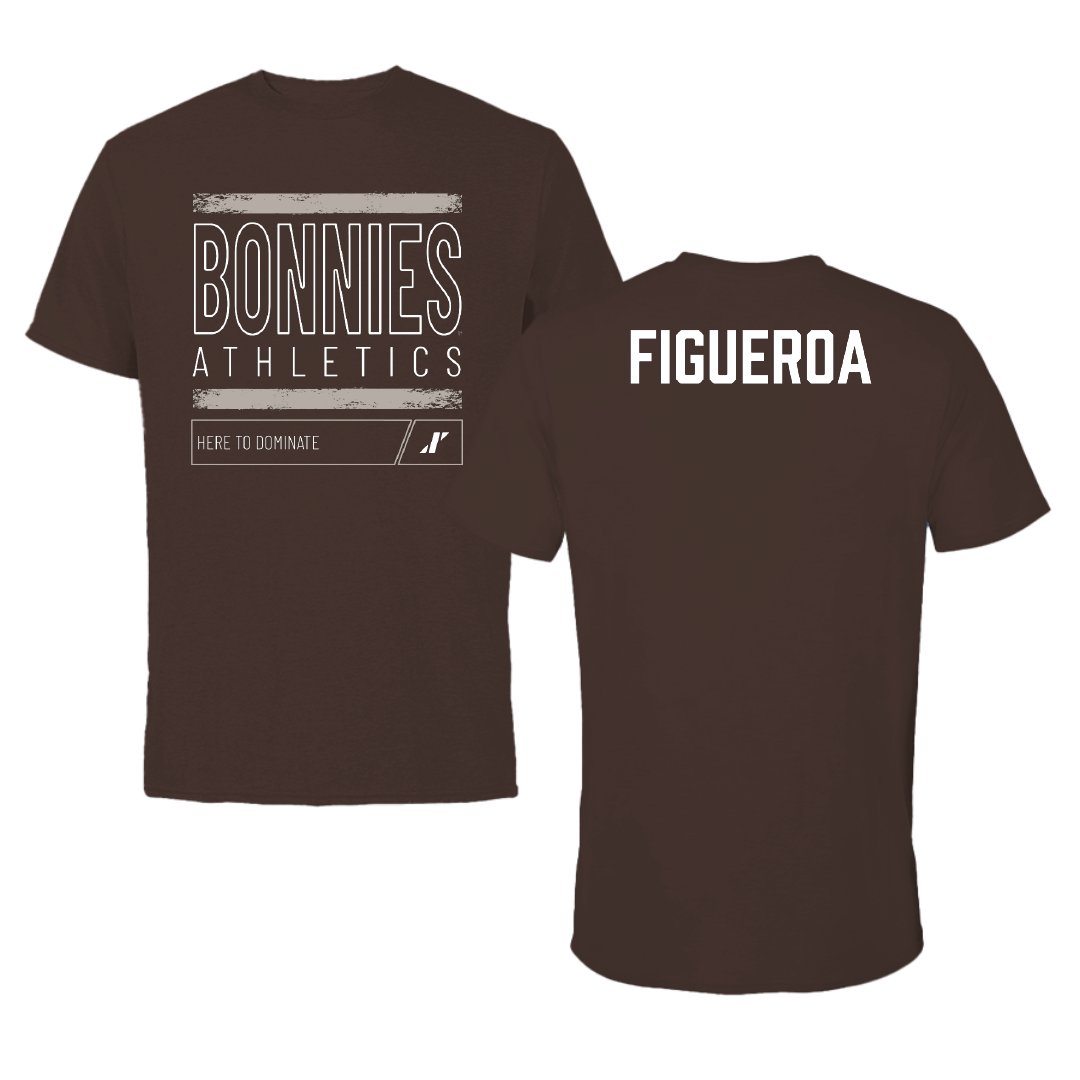 St. Bonaventure University TF and XC Brown Dominate Tee - Christian Figueroa
