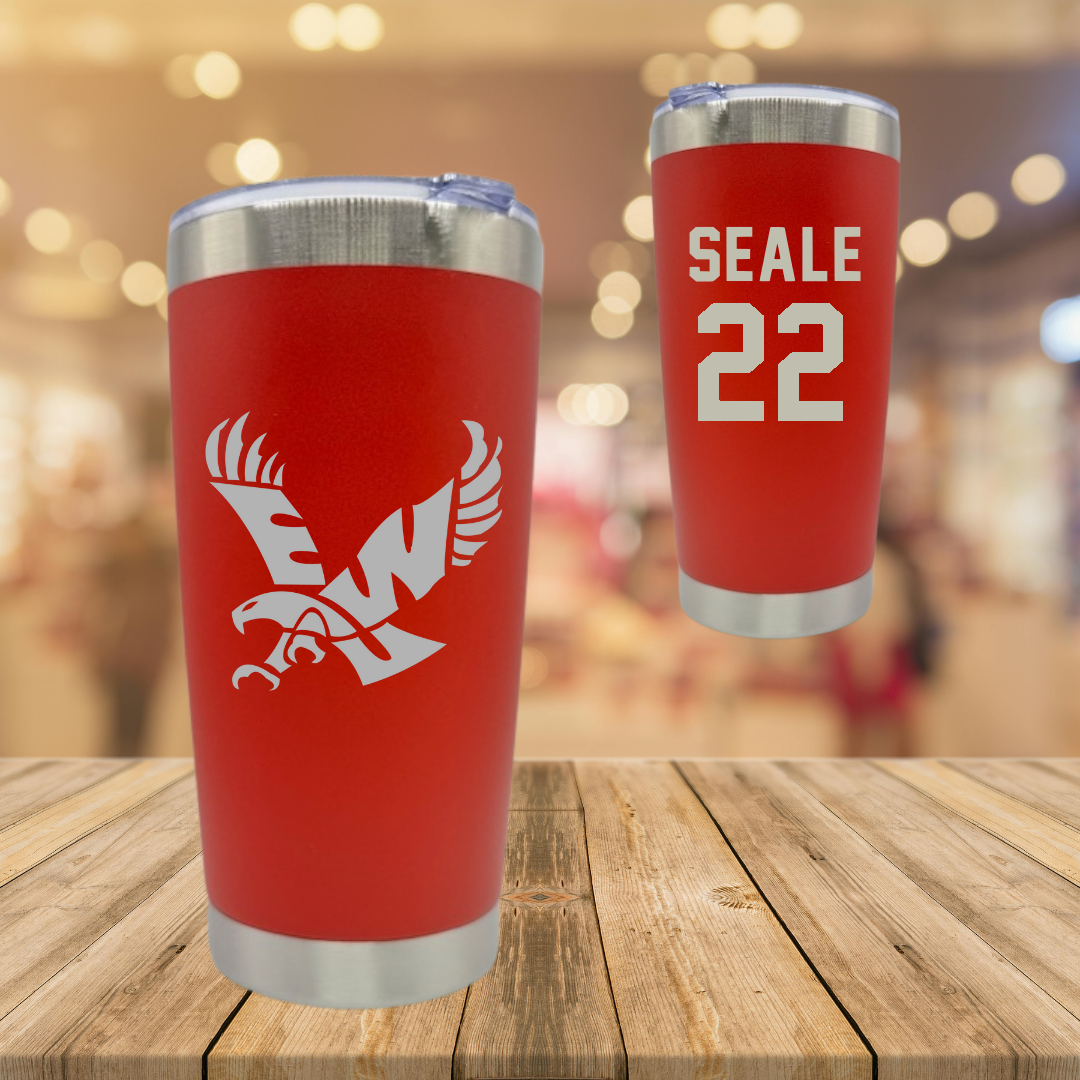 Eastern Washington University Basketball Red Stainless Steel Tumbler - #22 Jackson Seale