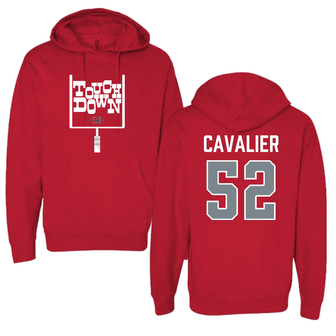 Nicholls State University Football Red Touchdown Hoodie - #52 Andrew Cavalier