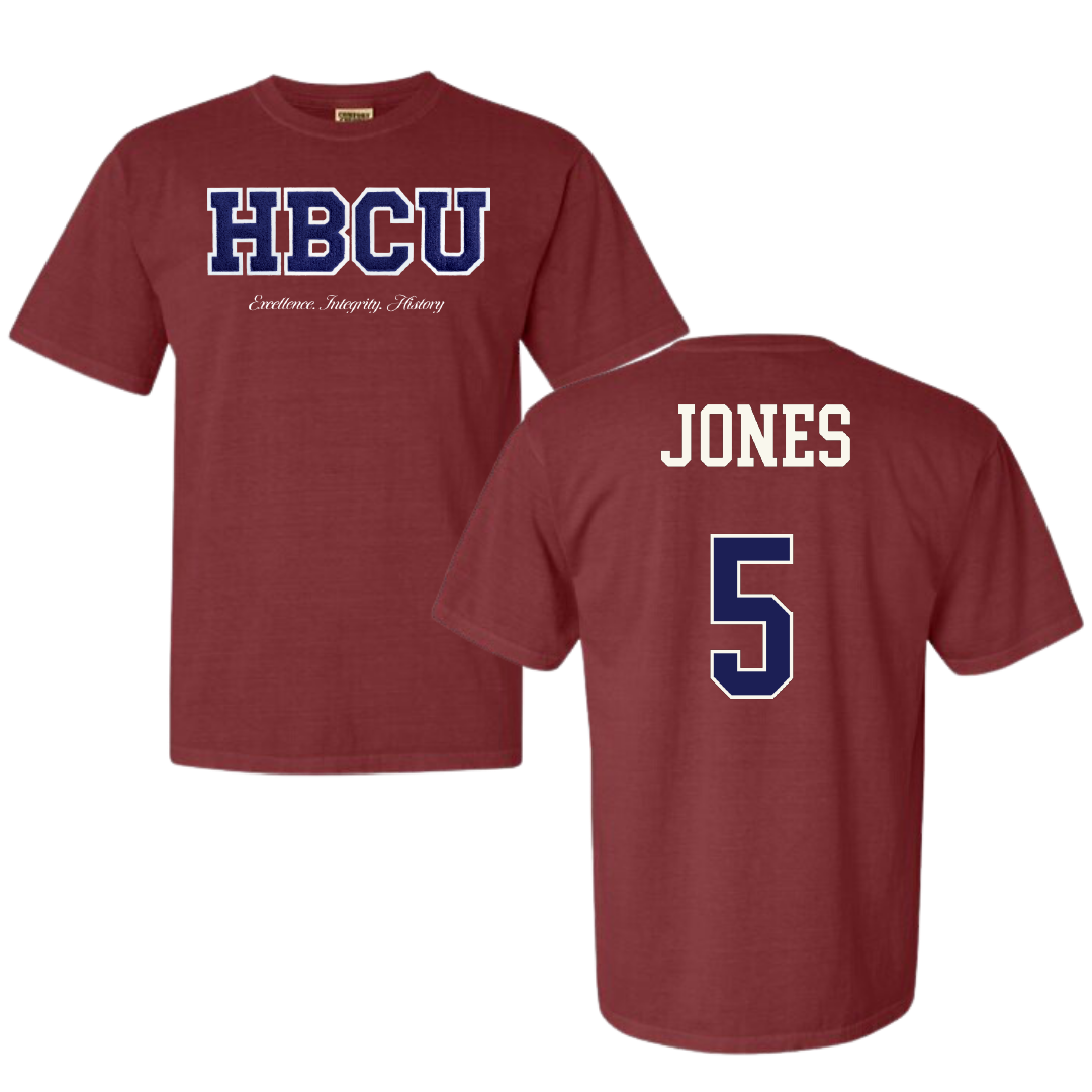 South Carolina State University Football Maroon HBCU Varsity Comfort Colors Tee - #5 Tyler Jones