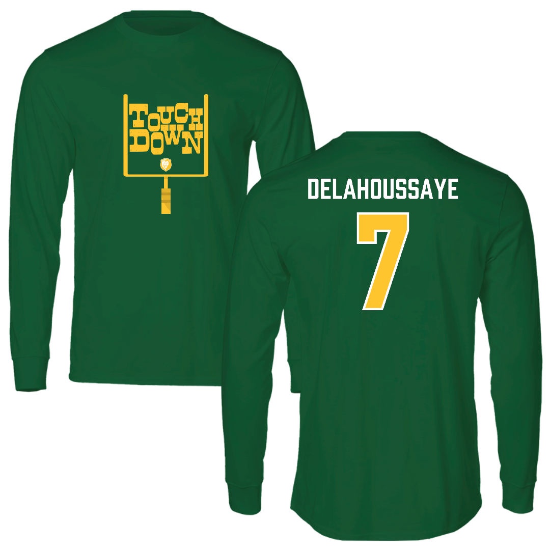 Southeastern Louisiana University Football Green Touchdown Long Sleeve - #7 Blayne Delahoussaye
