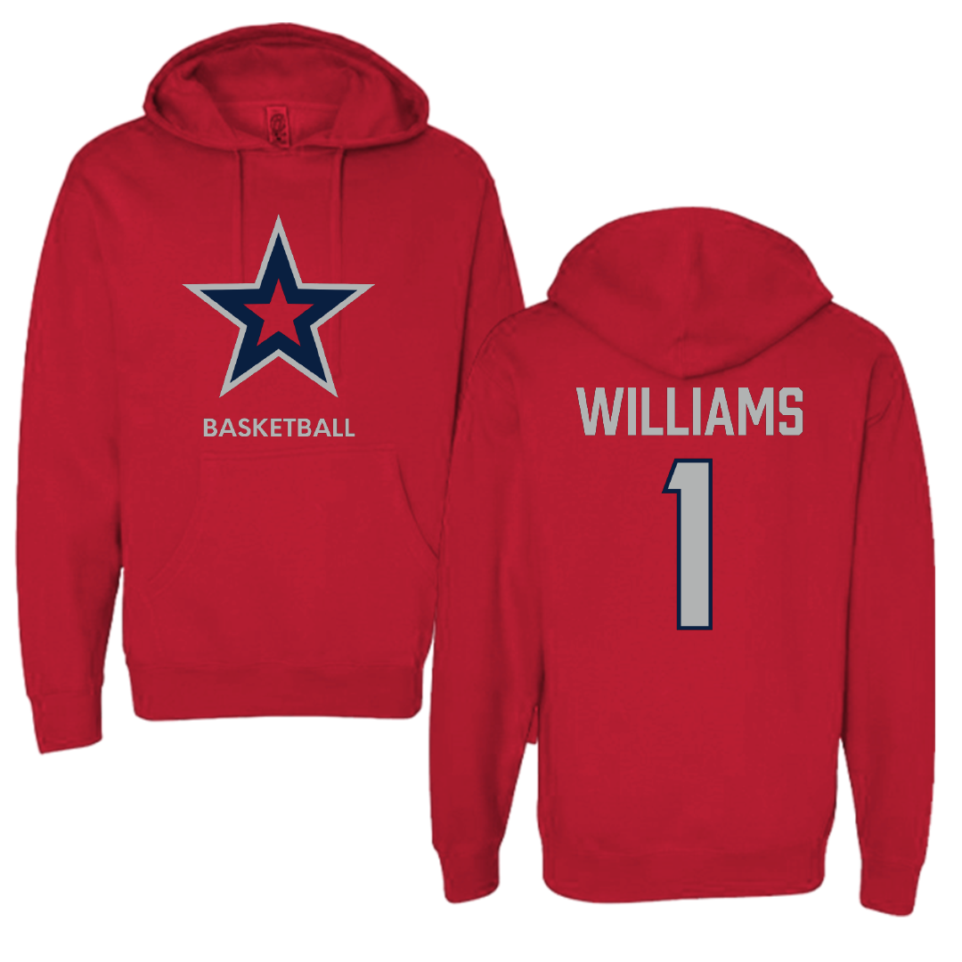 Robert Morris University Basketball (M) Red Mascot Hoodie - #1 Justice Williams