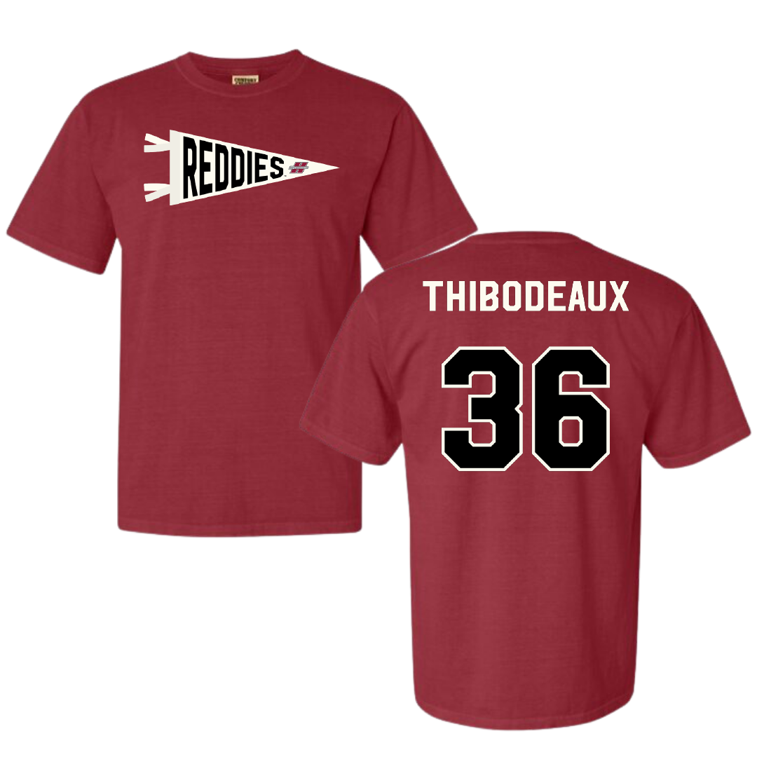 Henderson State University Football Crimson Pennant Comfort Colors Tee - #36 Eric Thibodeaux
