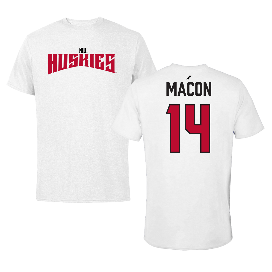 Northern Illinois University Football White Classic Tee - #14 Jalen Macon