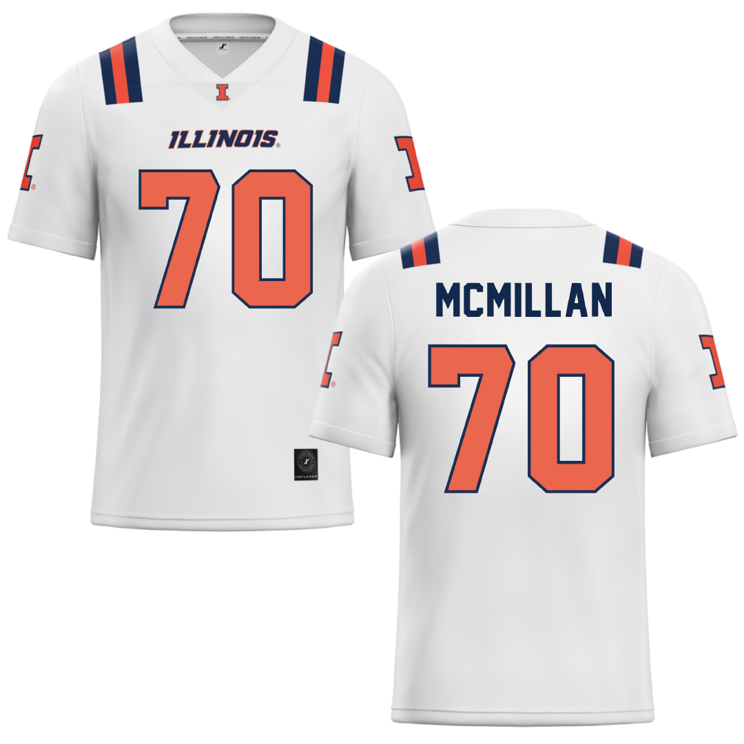 University of Illinois White Football Jersey - #70 Tyler McMillan