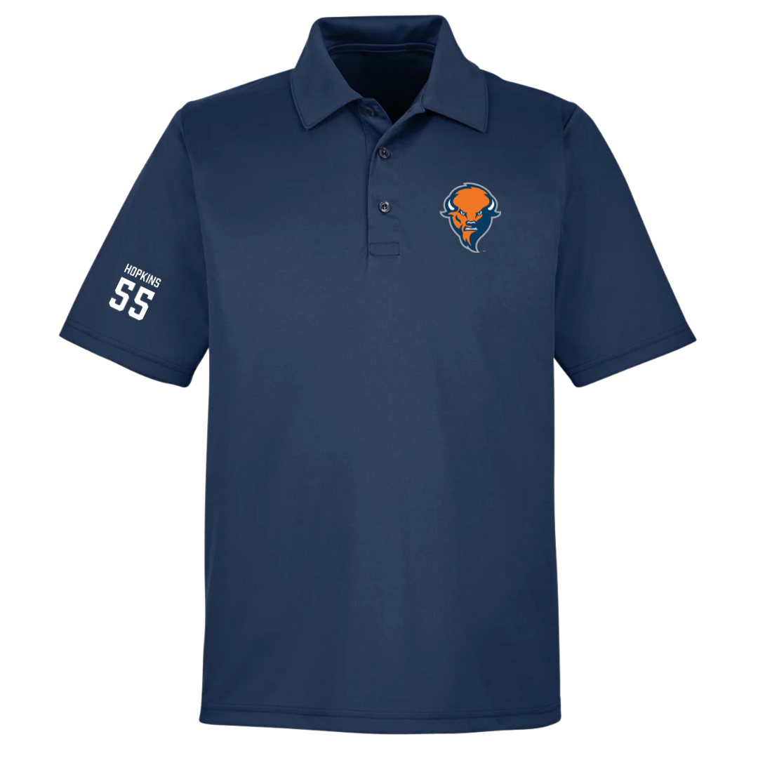 Bucknell University Lacrosse (M) Navy Polo - #55 Will Hopkins