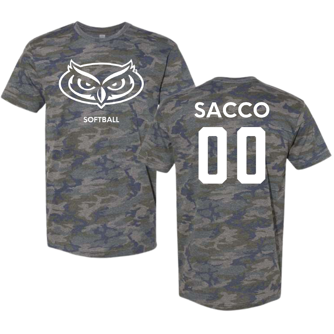 Florida Atlantic University Softball Vintage Camo Tee - #00 Gabby Sacco