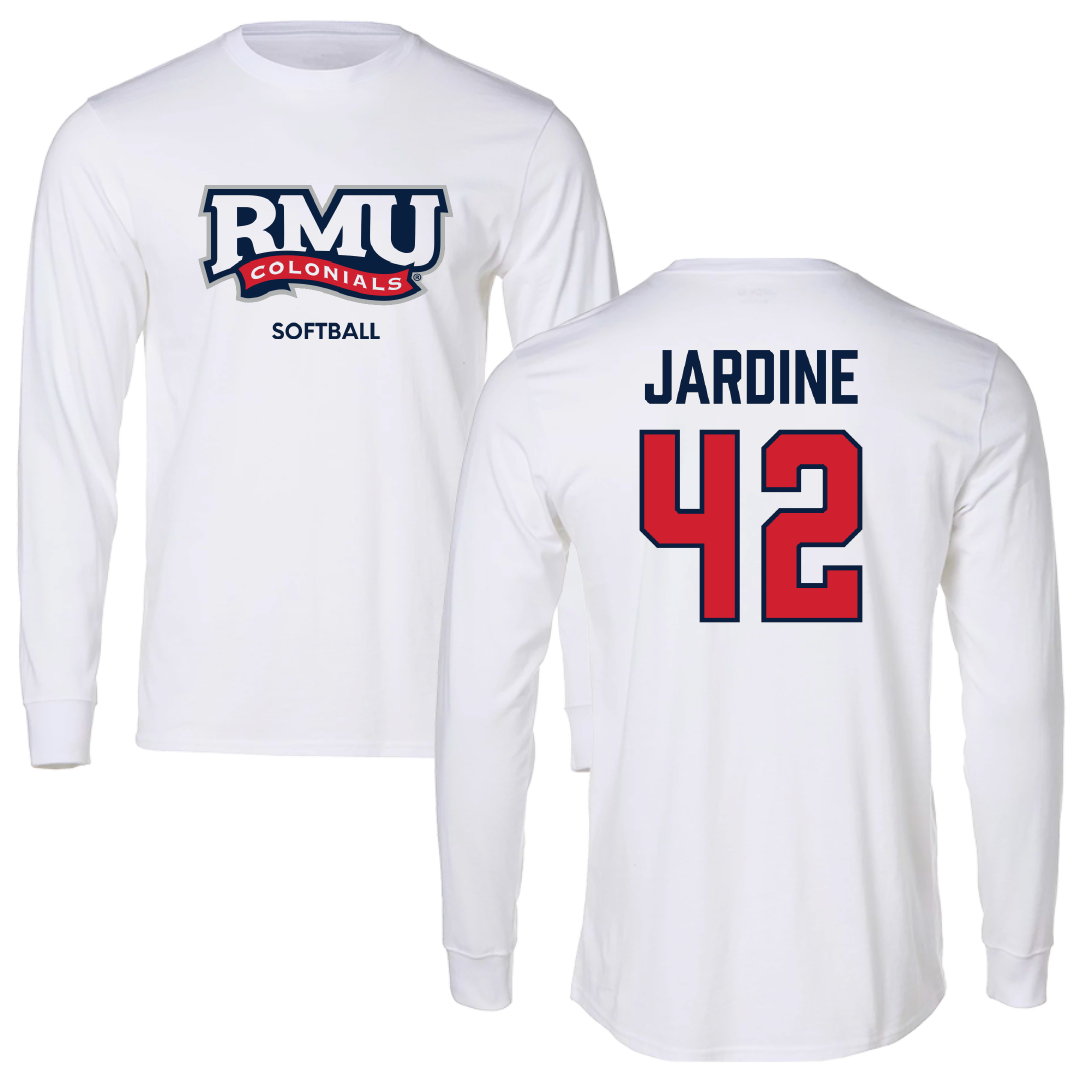 Robert Morris University Softball White Long Sleeve - #42 Katlyn Jardine