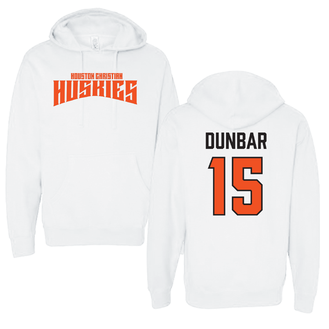 Houston Christian University Soccer (W) White Classic Hoodie - #15 Brynn Dunbar