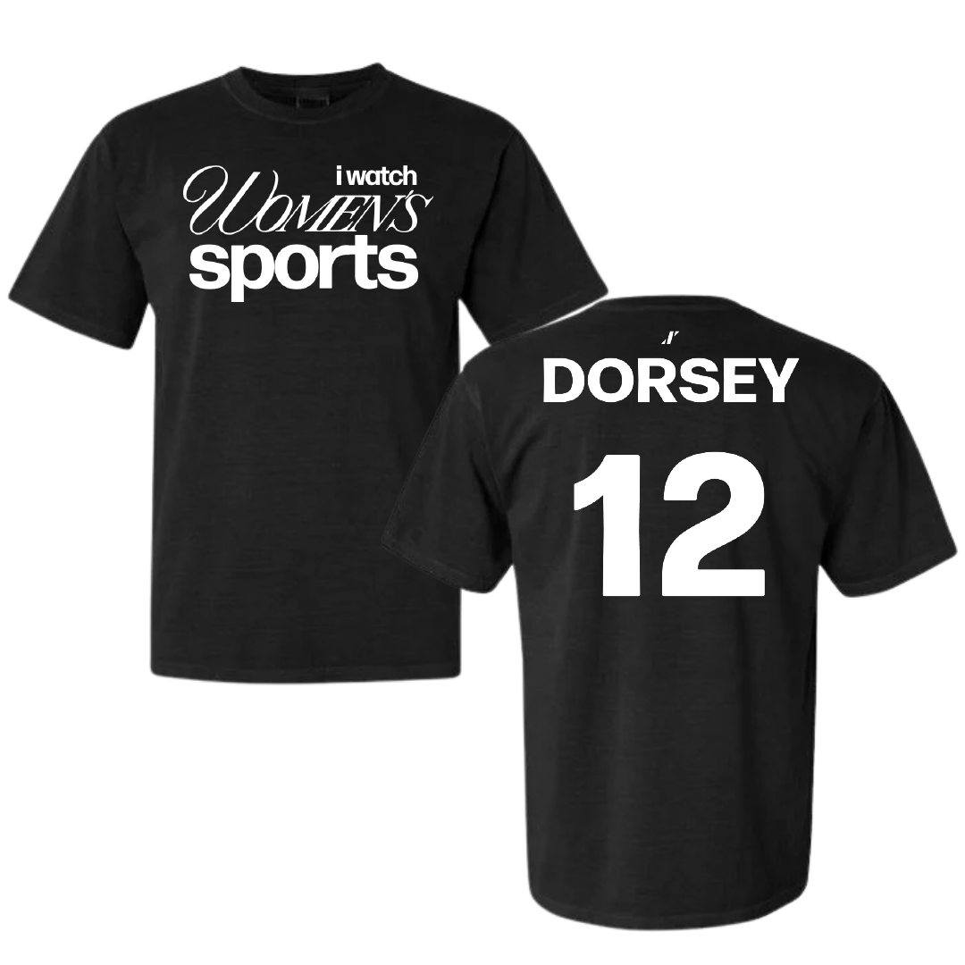 Bradley University Basketball Black WHM Comfort Colors Tee - #12 Nika Dorsey