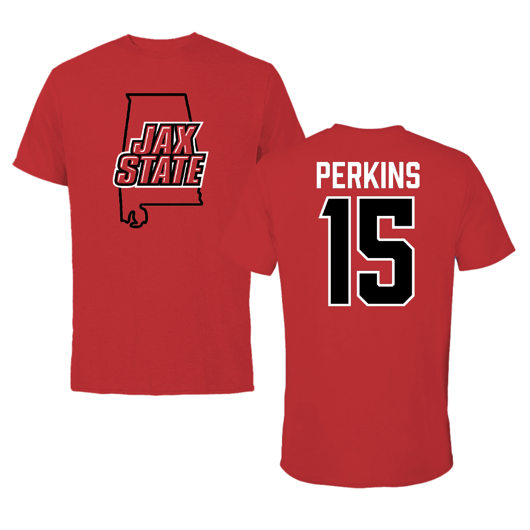 Jacksonville State University Softball Red State Tee - #15 Abbi Perkins