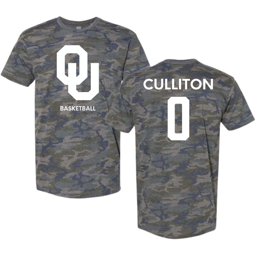 University of Oklahoma Basketball (W) Vintage Camo Tee - #0 Beatrice Culliton