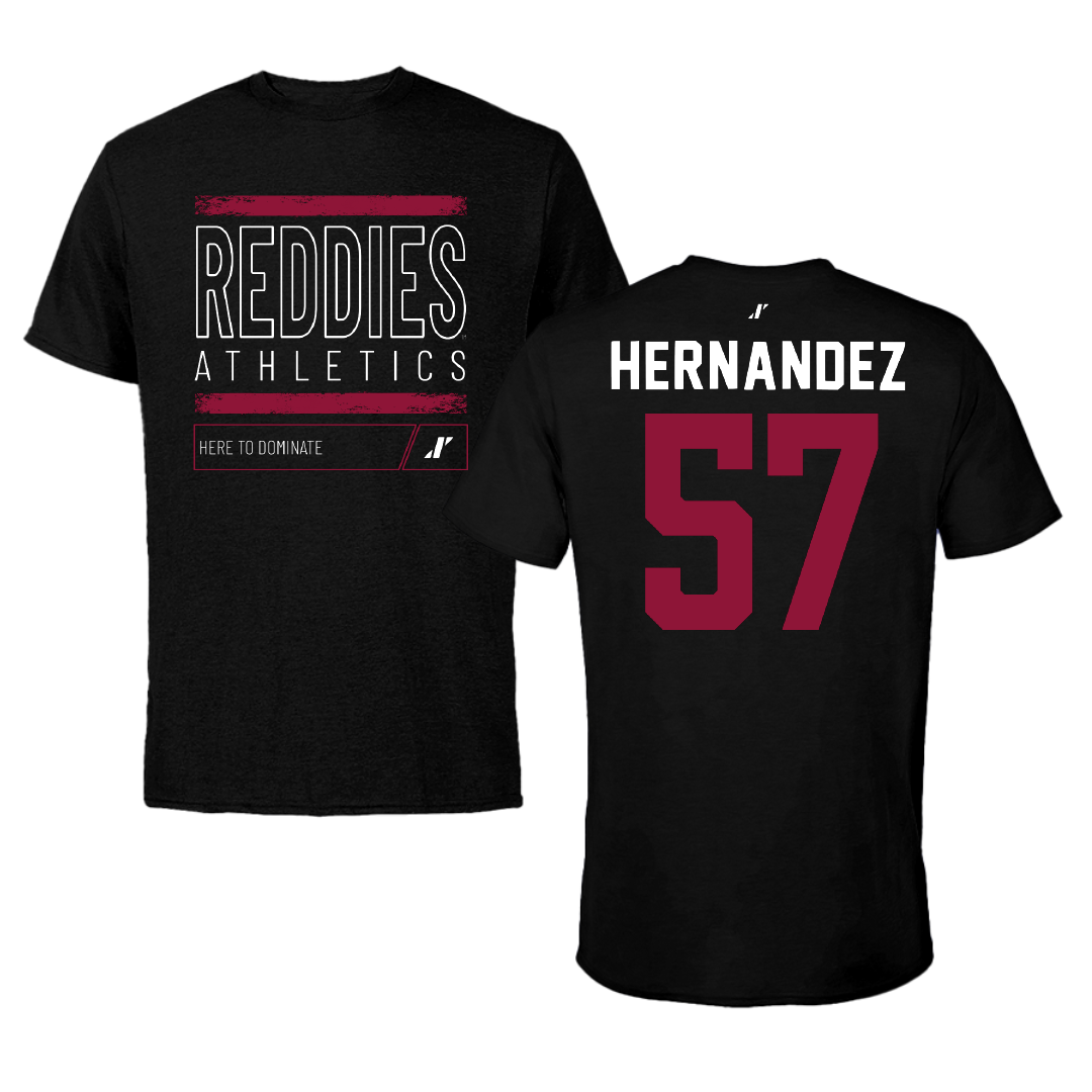 Henderson State University Football Black Dominate Tee - #57 Gabe Hernandez