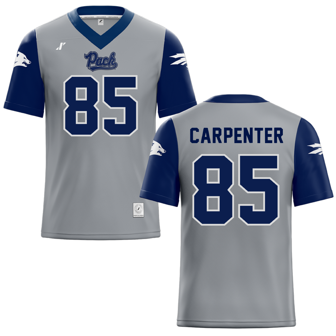 University of Nevada Gray Football Jersey - #85 Jett Carpenter