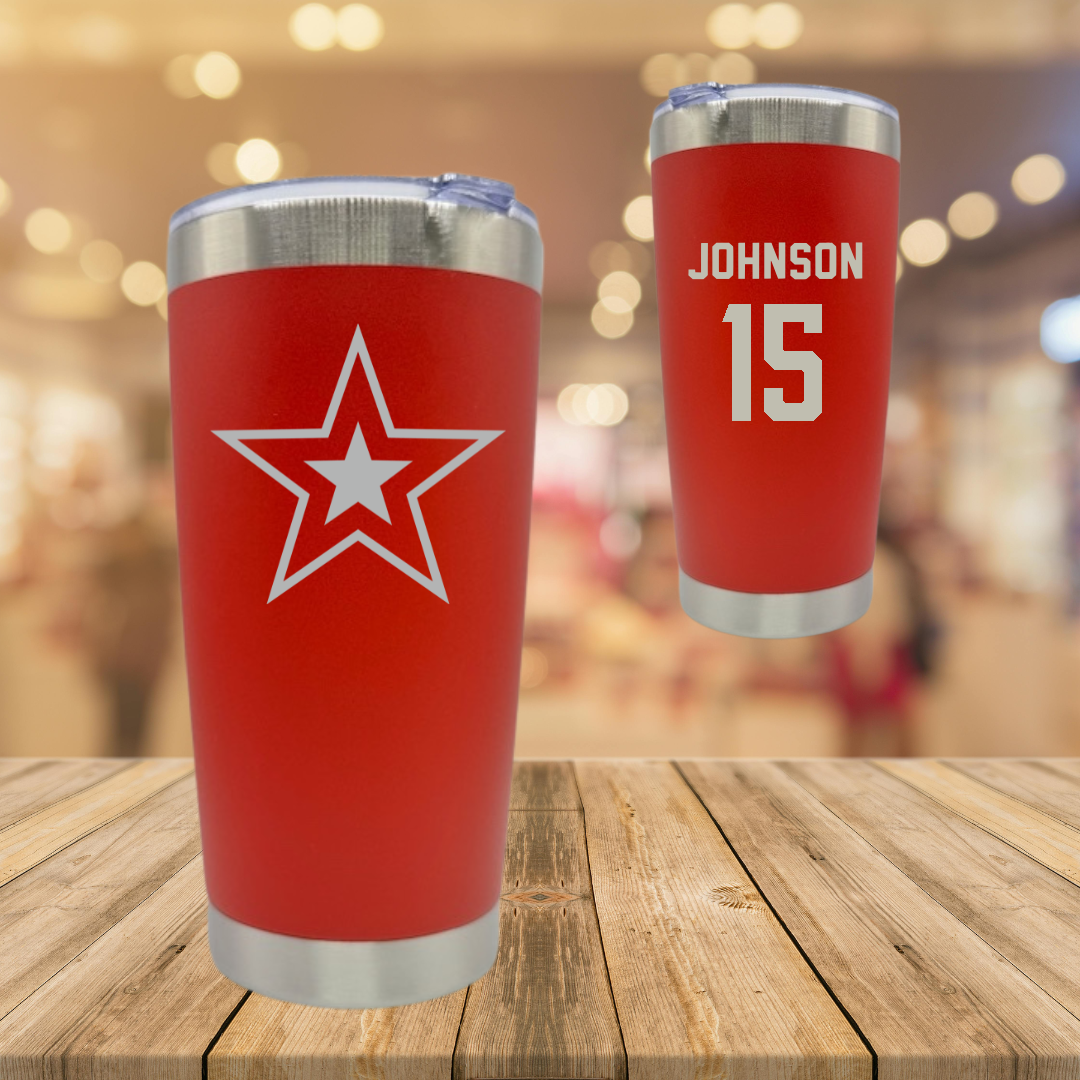 Robert Morris University Basketball Red Stainless Steel Tumbler - #15 Natalie Johnson