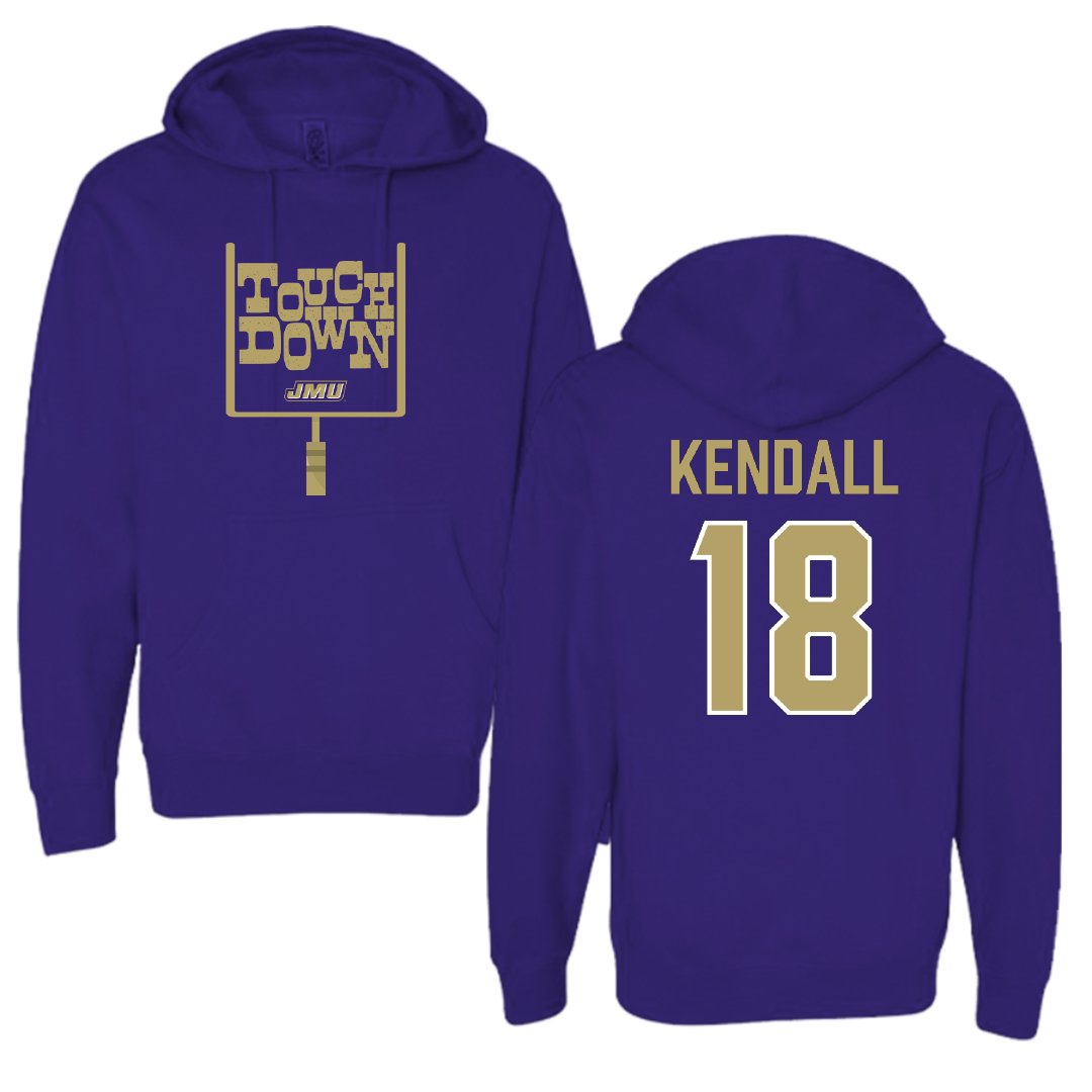 James Madison University Football Purple Touchdown Hoodie - #18 Blake Kendall
