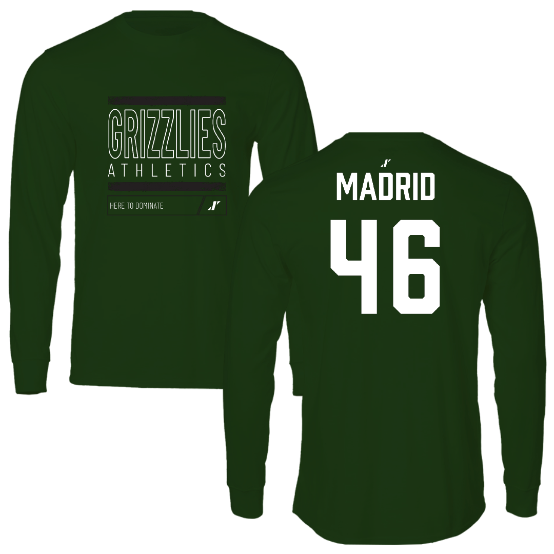 Adams State University Football Forest Green Dominate Long Sleeve - #46 Kaden Madrid